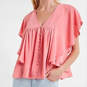 EXPRESS Button Flutter Top (Taupe!) XS